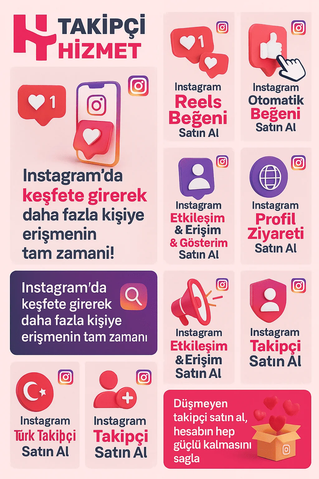 instagram kombo paket satın alma hizmeti
